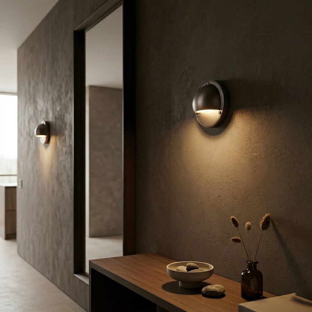 Modern Copper Wall Light With Tri-Color Glow — Harbor Light Co.