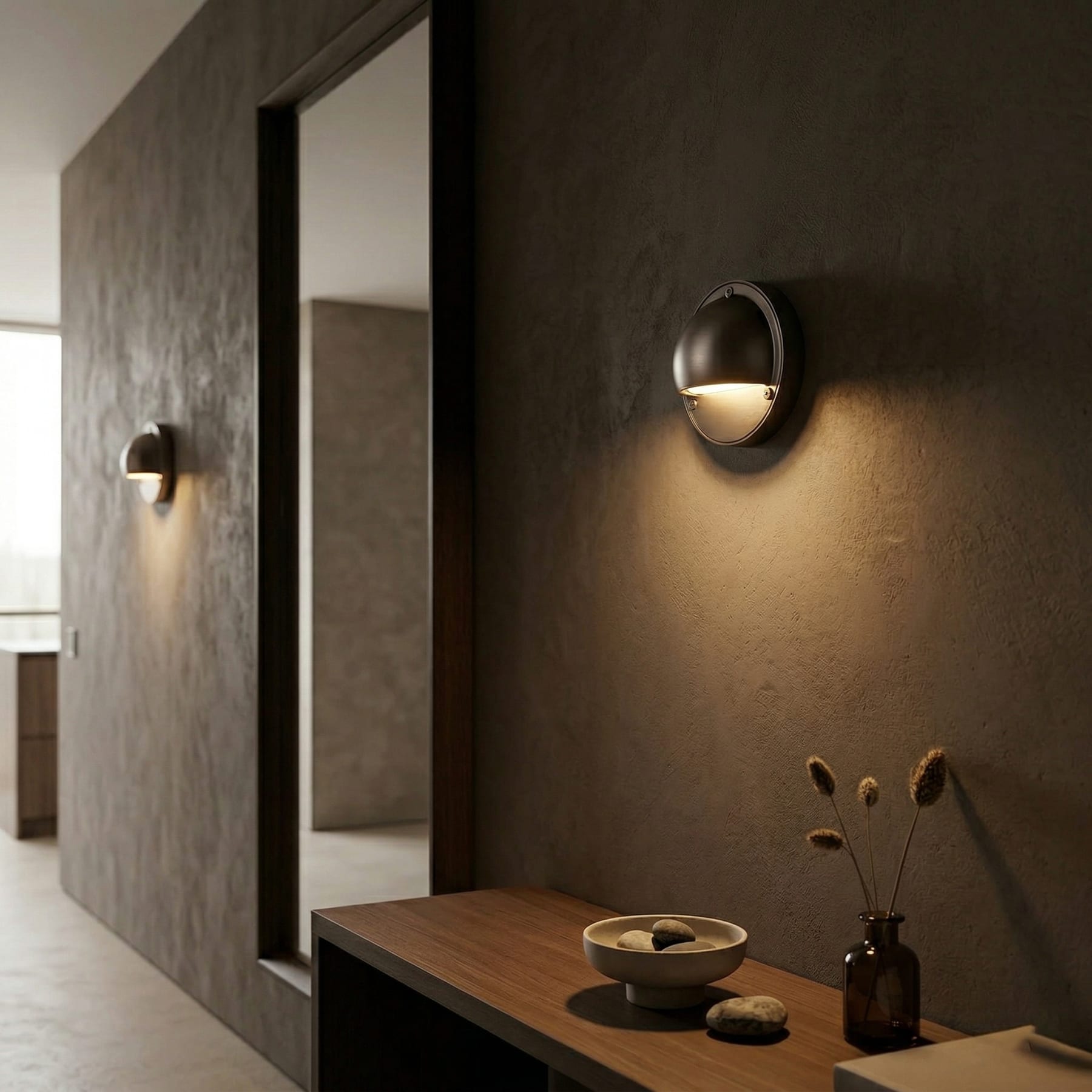 Modern Copper Wall Light With Tri-Color Glow — Harbor Light Co.