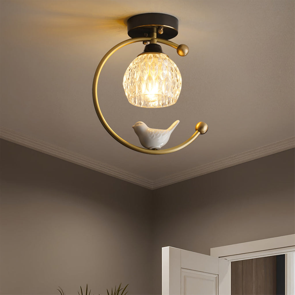 Modern Brass Semi-Flush Ceiling Light for Living Room — Harbor Light Co.