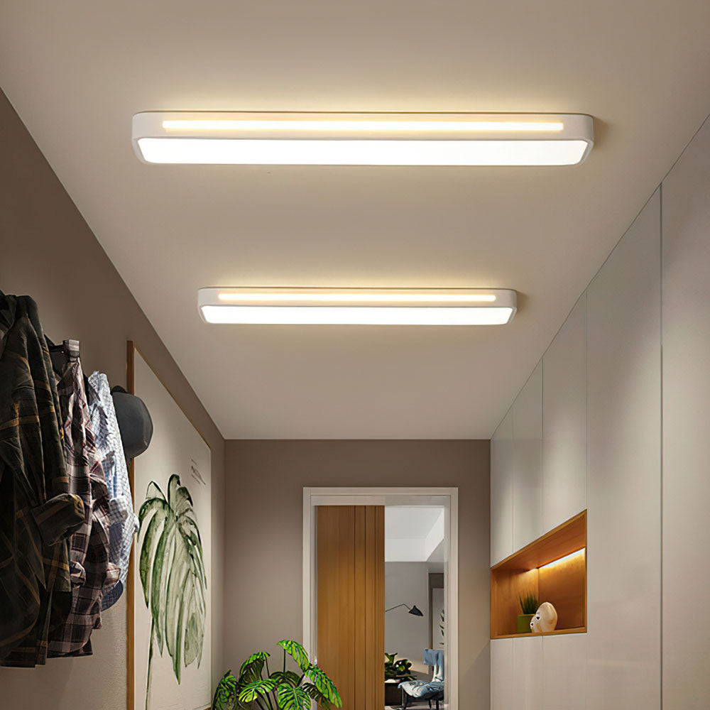 Modern Long Rectangle Flush Mount Ceiling Light with LED