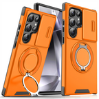 Samsung Galaxy S Series Case with Magnetic Ring Stand and Sliding Camera Cover Shockproof MagSafe Compatible Protective Phone Case