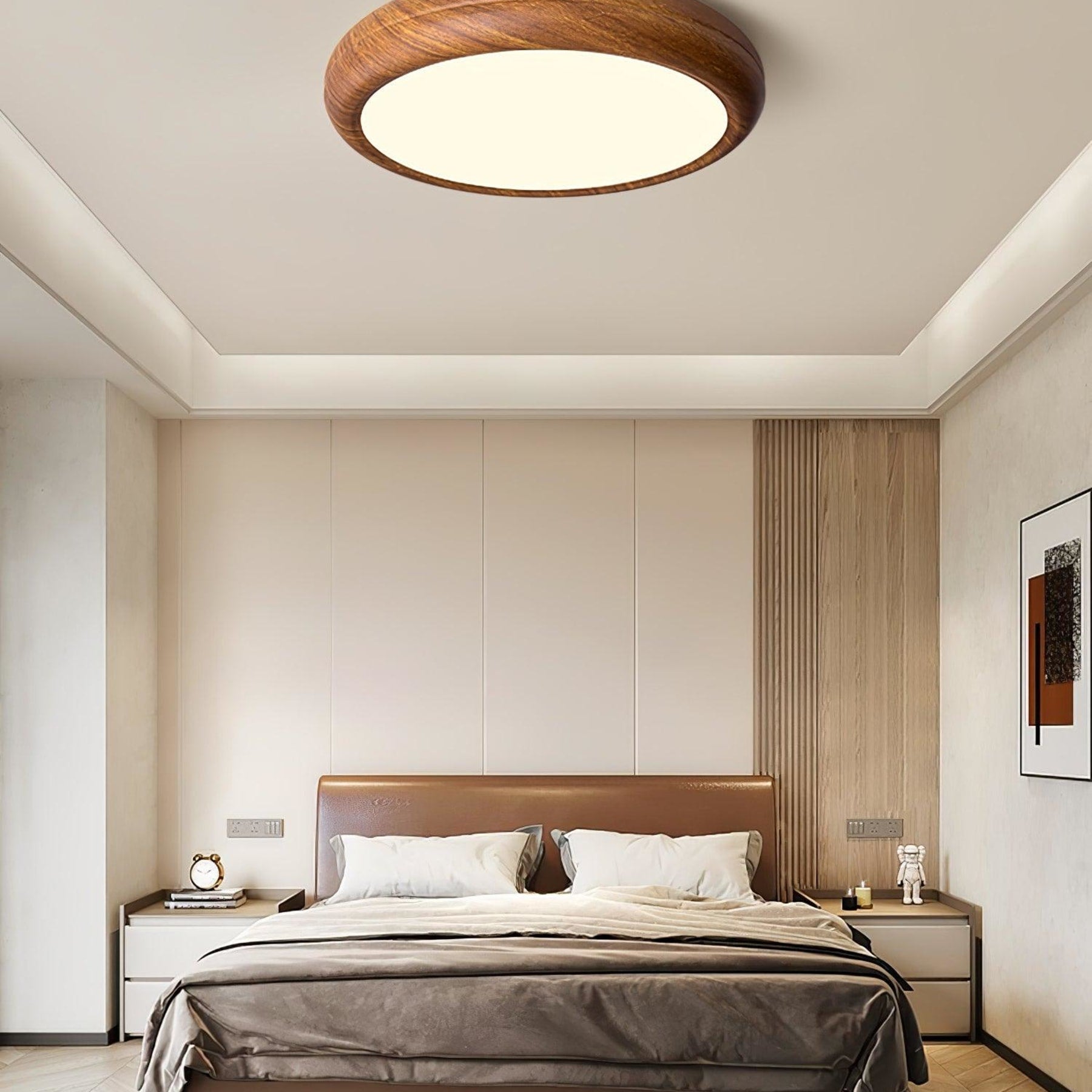 Modern Wood Flush Mount Ceiling Light for Living Room — Harbor Light Co.