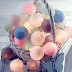 Cotton Ball String Lights LED Garland Fairy Lights USB or Battery Powered for Bedroom Nursery and Party Decor