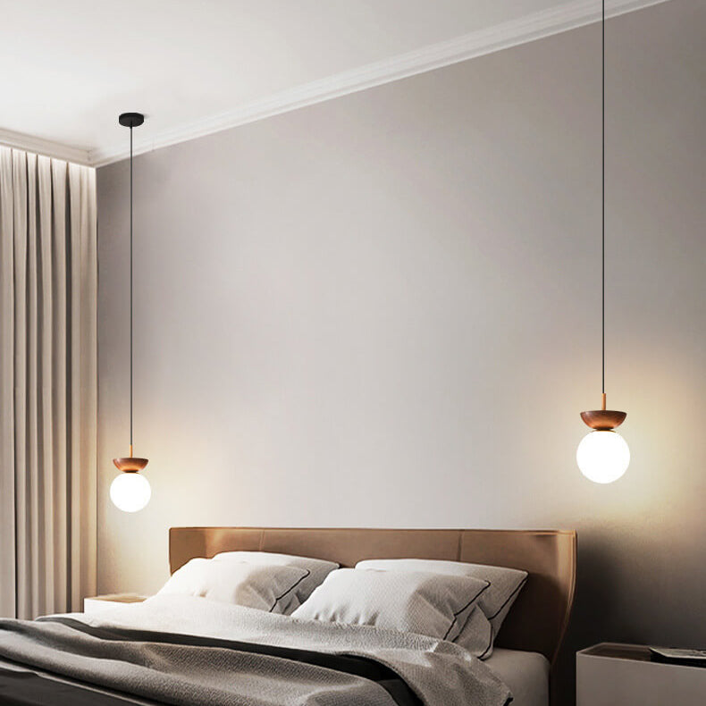 Modern Wood Semi-Flush Pendant Light With Warm LED Glow — Harbor Light Co.