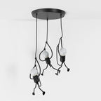 Modern Wrought Iron Pendant Light With Warm LED Glow in B: D30" (D12 cm) — Harbor Light Co.