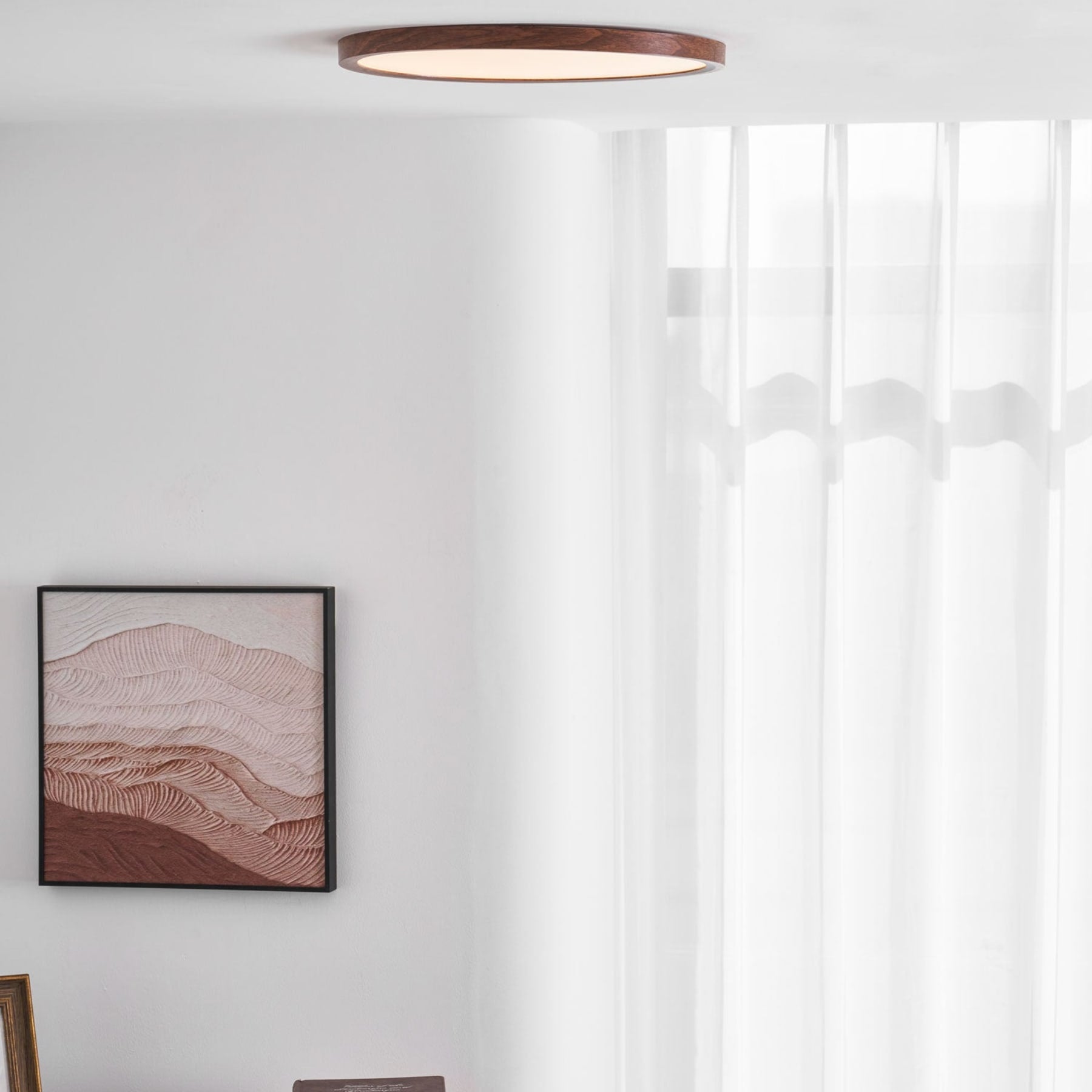 Modern Wood Flush Mount Ceiling Light With Slim Low-Profile Design — Harbor Light Co.