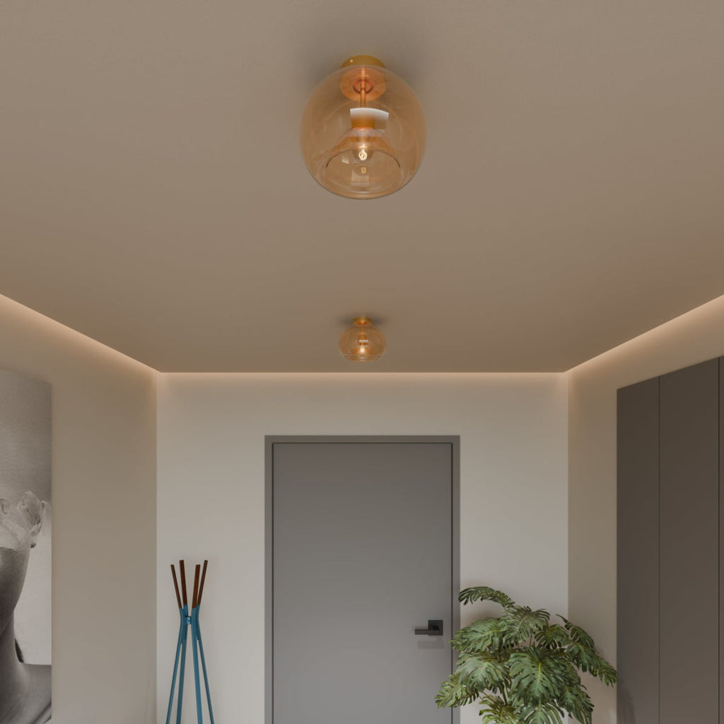 Modern Glass Semi-Flush Mount Ceiling Light for Living Room — Harbor Light Co.