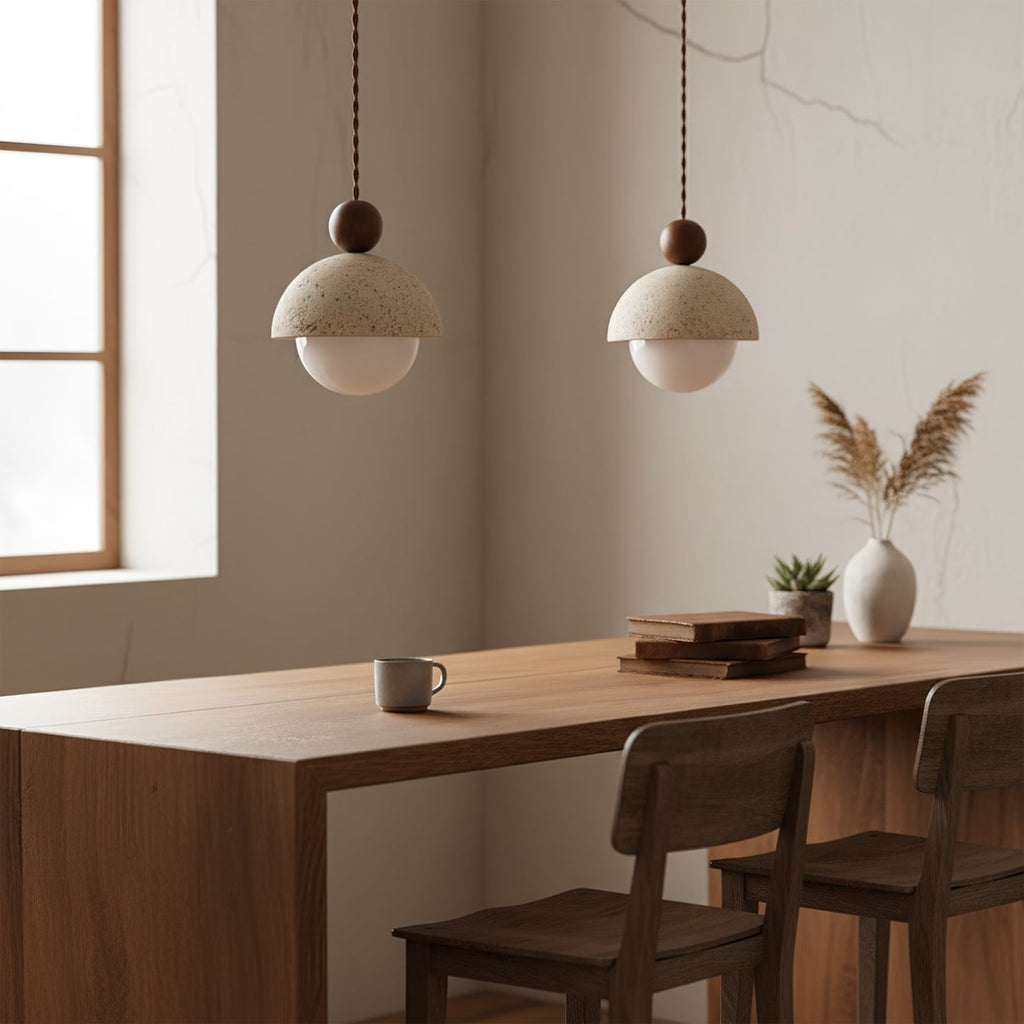 Modern Travertine Stone Pendant Light for Dining Room — Harbor Light Co.