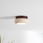 Modern Travertine Flush Mount Ceiling Light — Harbor Light Co.