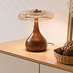 Modern Ash Wood and Brass Table Lamp for Living Room — Harbor Light Co.