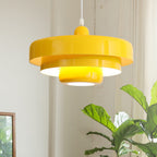 Mid-Century Metal Dining Room Pendant Light with Layered Disc Shade