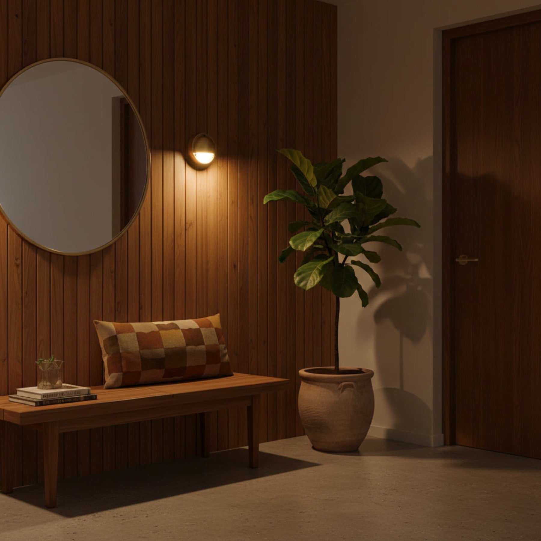 Modern Copper Wall Light With Tri-Color Glow — Harbor Light Co.