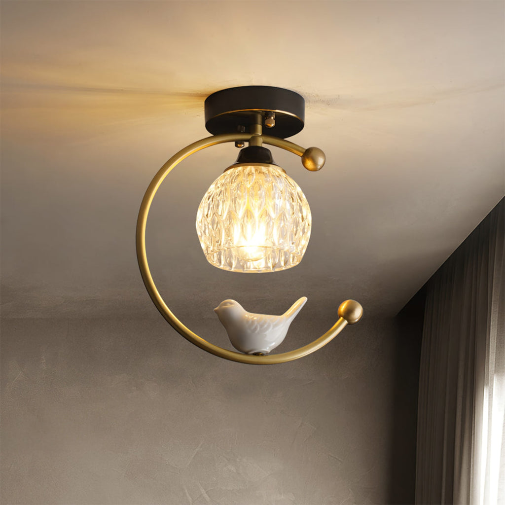 Modern Brass Semi-Flush Ceiling Light for Living Room — Harbor Light Co.