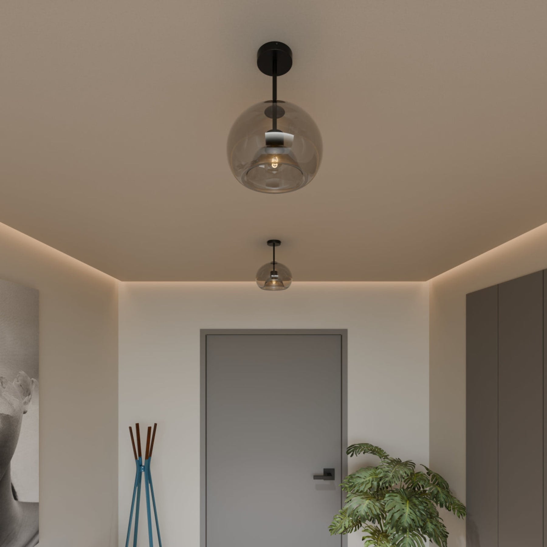 Modern Glass Semi-Flush Mount Ceiling Light for Living Room — Harbor Light Co.
