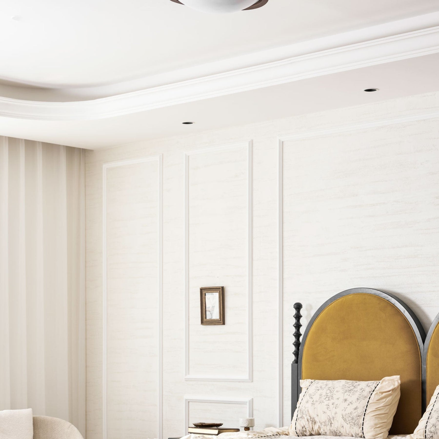 Modern Wood Flush Mount Ceiling Light With Tri-Color Glow — Harbor Light Co.