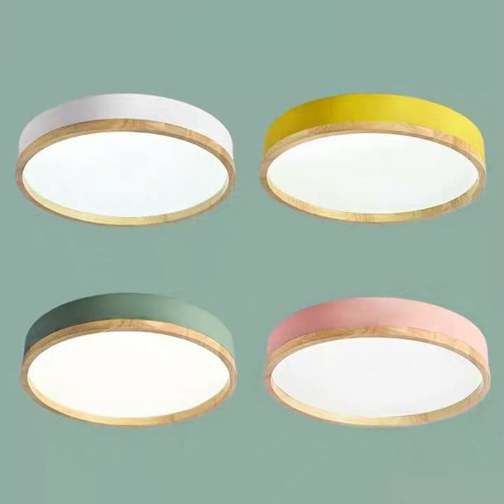 Scandinavian Wood Flush Mount Ceiling Light for Living Room — Harbor Light Co.