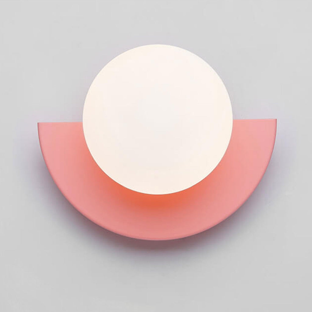 Modern Metal Wall Sconce With Selectable LED Light in Pink — Harbor Light Co.