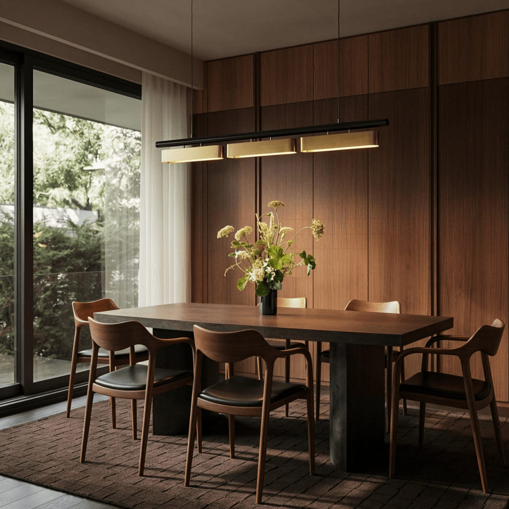 Modern Stainless Steel Linear Chandelier for Dining Room — Harbor Light Co.