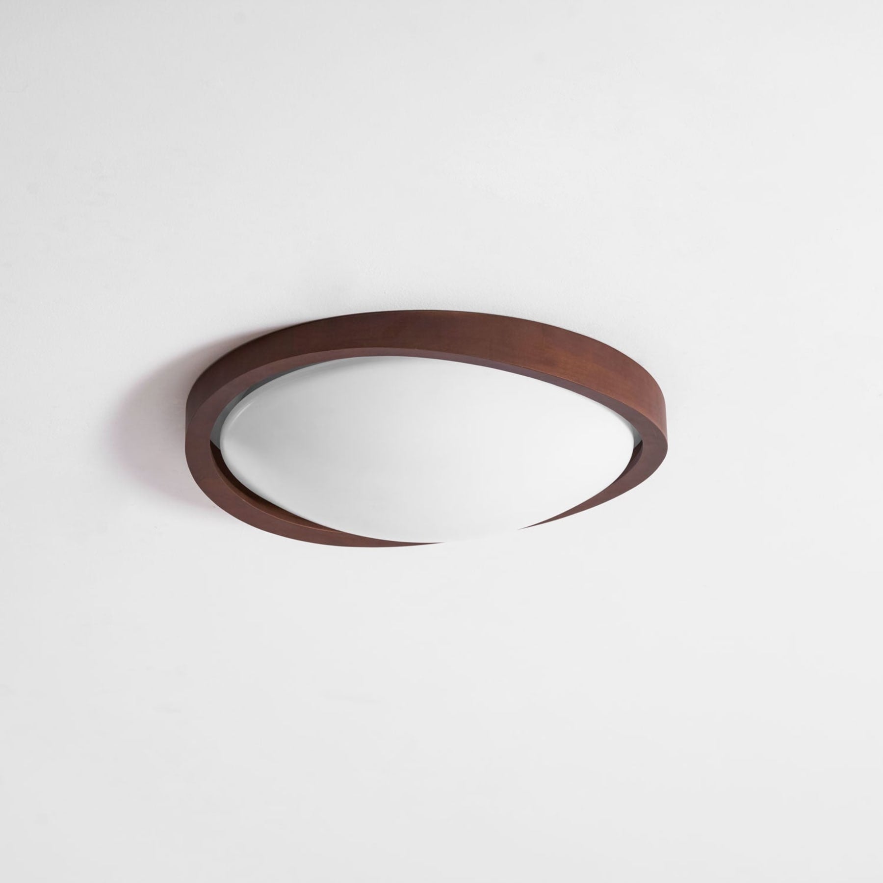 Modern Wood Flush Mount Ceiling Light With Tri-Color Glow — Harbor Light Co.