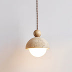 Modern Travertine Stone Pendant Light for Dining Room in 1-Head: Ø5.9" x H6.7" (Ø15 x H17 cm) — Harbor Light Co.