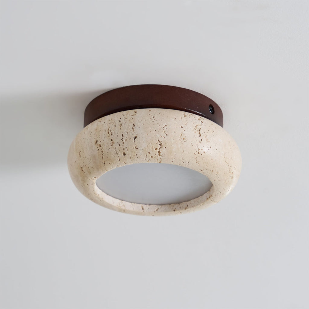 Modern Travertine Flush Mount Ceiling Light — Harbor Light Co.