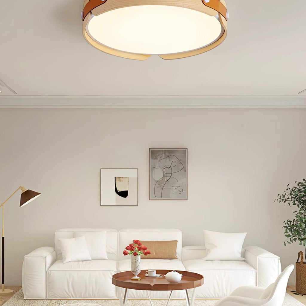Scandinavian Wood Flush Mount Ceiling Light for Living Room — Harbor Light Co.