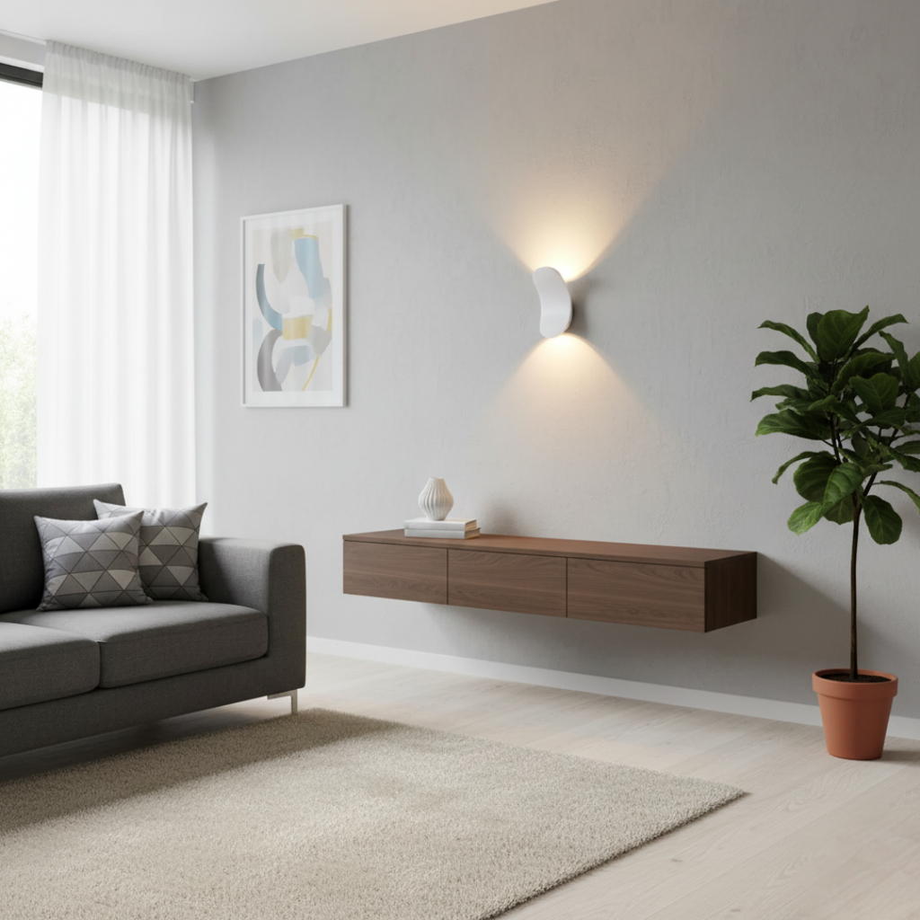 Scandinavian Metal LED Light Wall Sconce with Curved Shade
