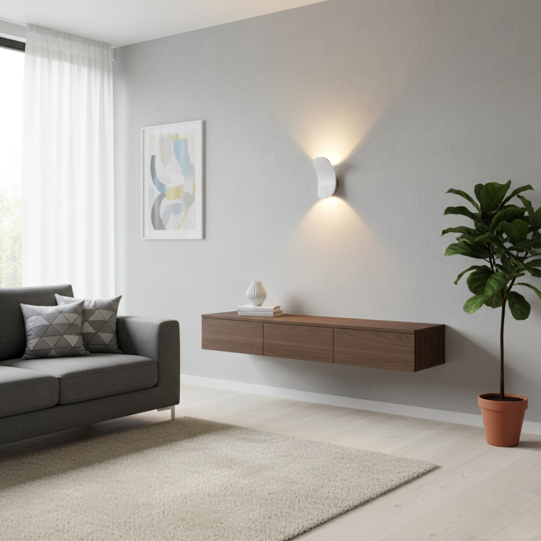 Scandinavian Metal LED Light Wall Sconce with Curved Shade