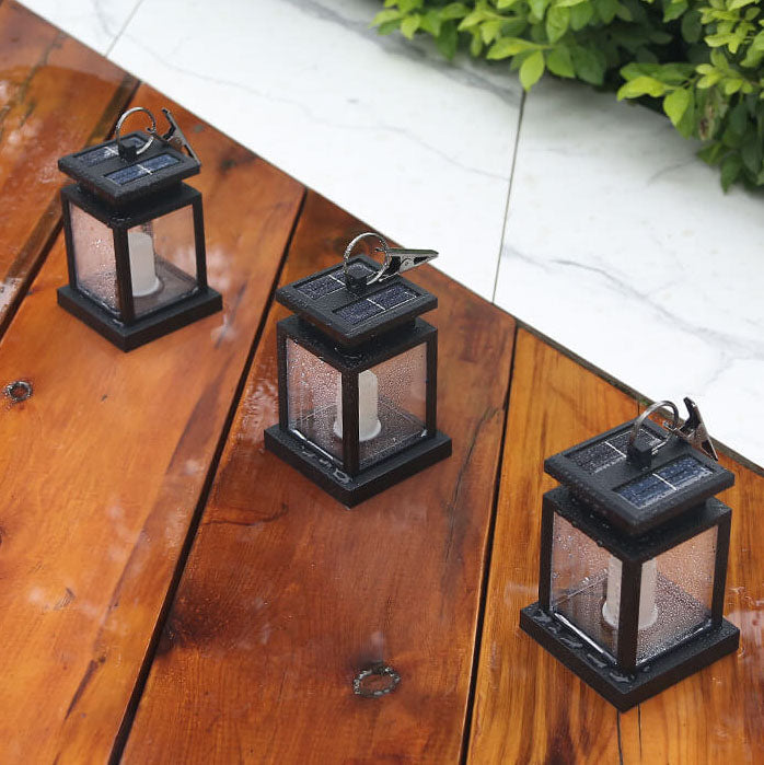 Solar Candle Lantern Outdoor Hanging LED Flameless Candle Light Waterproof Retro Garden Lantern for Tree Patio and Porch