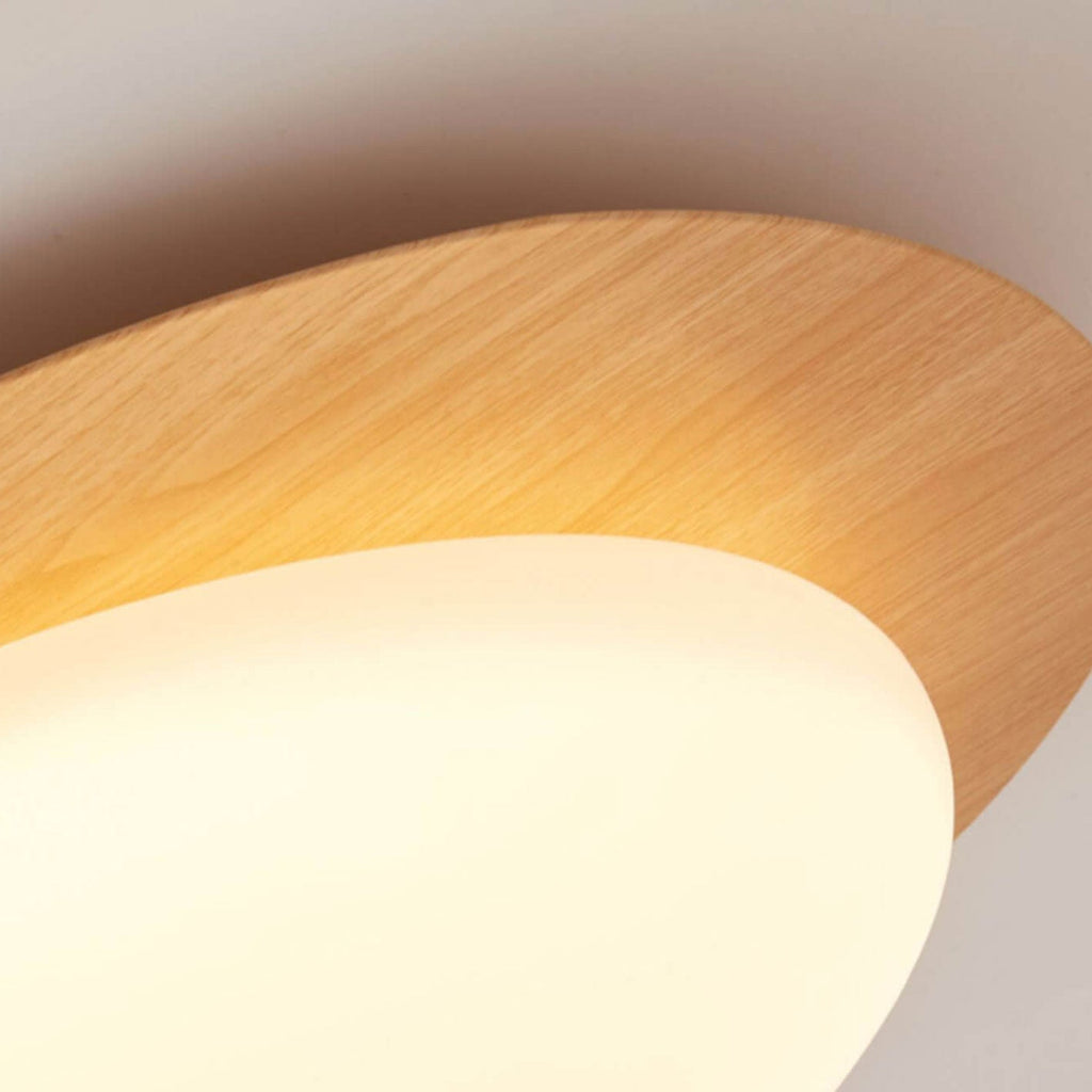 Modern Wood Flush Mount Ceiling Light With Stepless Remote Dimming — Harbor Light Co.