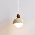 Modern Travertine Stone Pendant Light for Dining Room in Walnut Color & Beige — Harbor Light Co.