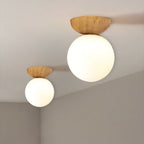 Modern Wood Semi-Flush Pendant Light With Warm LED Glow in Wood — Harbor Light Co.