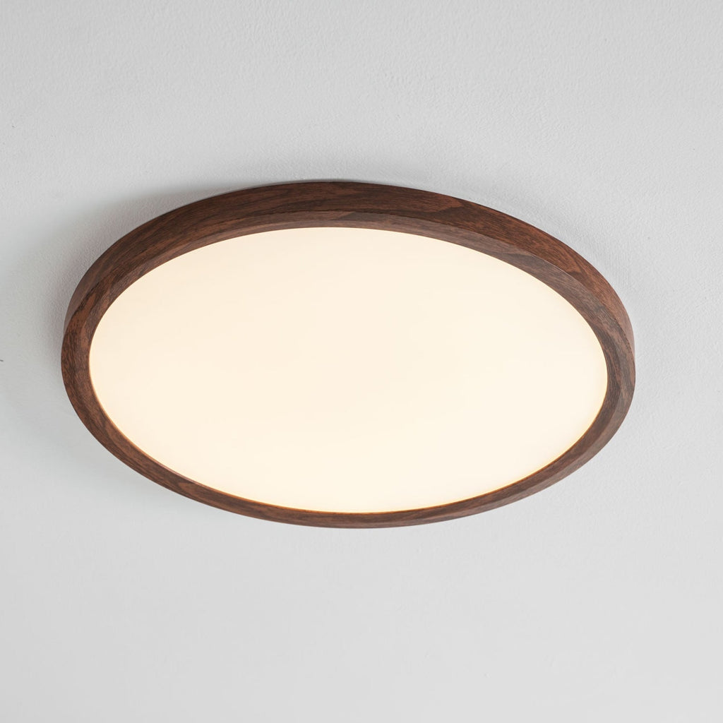 Modern Wood Flush Mount Ceiling Light With Slim Low-Profile Design in Ø11.8" x H1" (Ø30 x H2.5 cm) — Harbor Light Co.