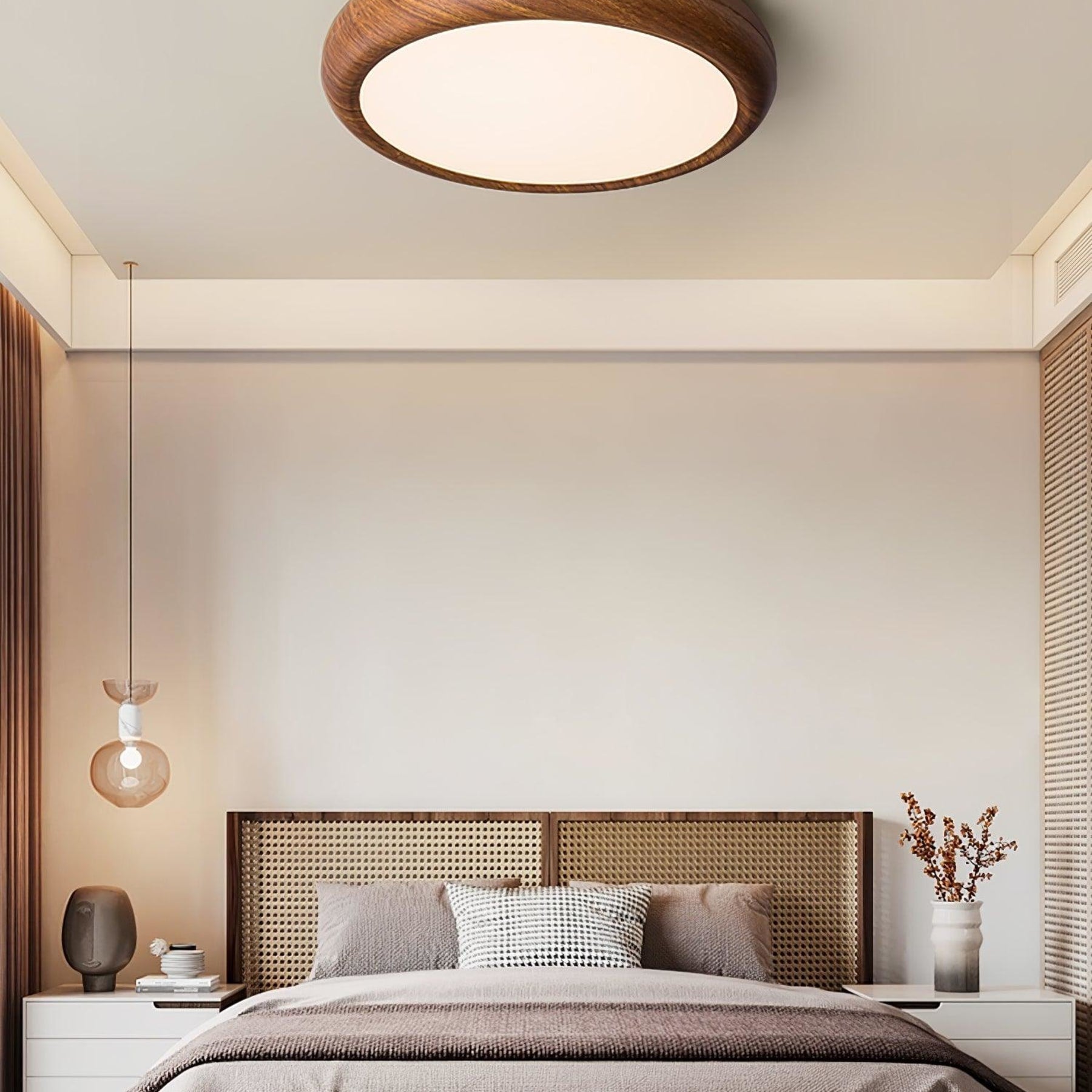 Modern Wood Flush Mount Ceiling Light for Living Room — Harbor Light Co.