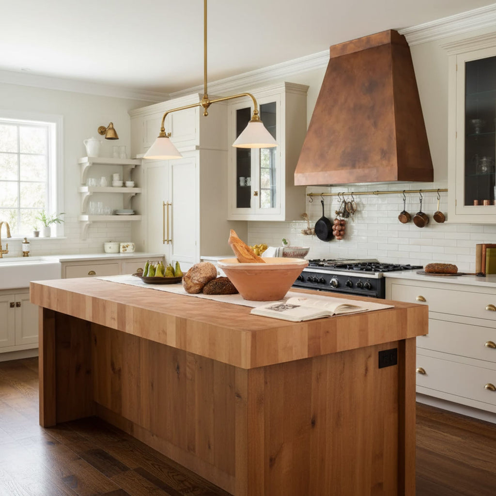Modern Brass Pendant Light With Ceramic Shades for Dining Room — Harbor Light Co.