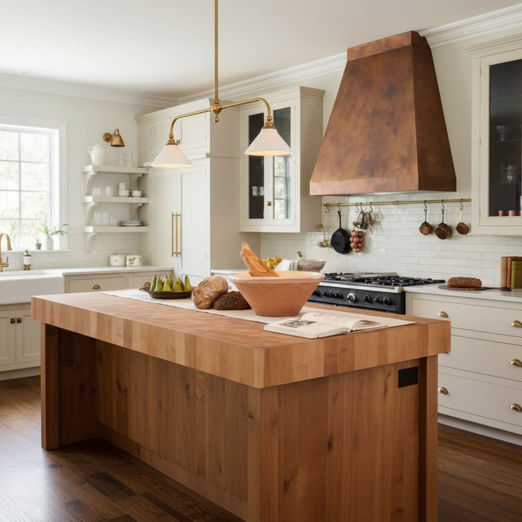 Modern Brass Pendant Light With Ceramic Shades for Dining Room — Harbor Light Co.