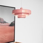 Mid-Century Metal Dining Room Pendant Light with Layered Disc Shade