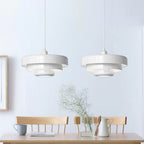Mid-Century Metal Dining Room Pendant Light with Layered Disc Shade