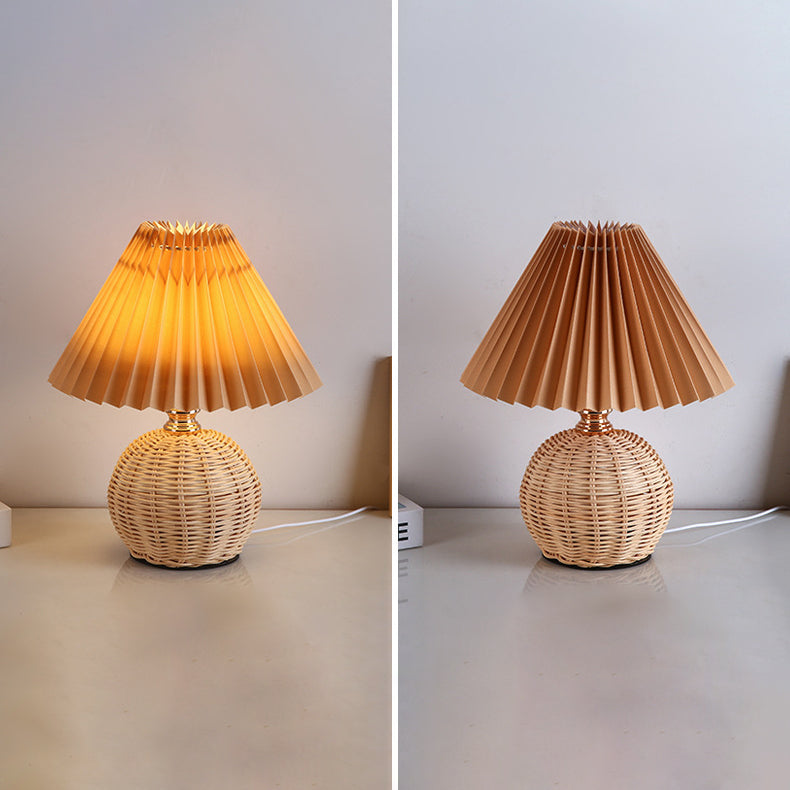 Bohemian Rattan Table Lamp With Tri-Color Dimmable Light — Harbor Light Co.