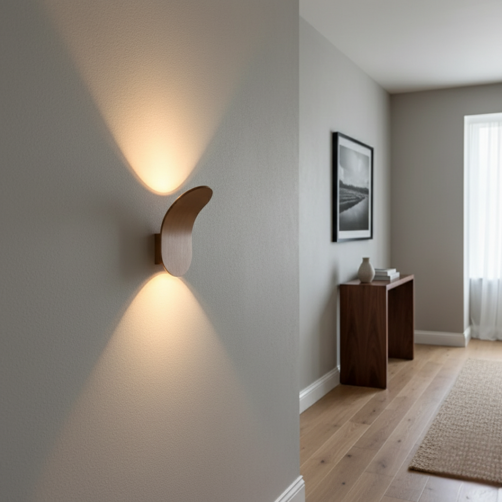 Scandinavian Metal LED Light Wall Sconce with Curved Shade