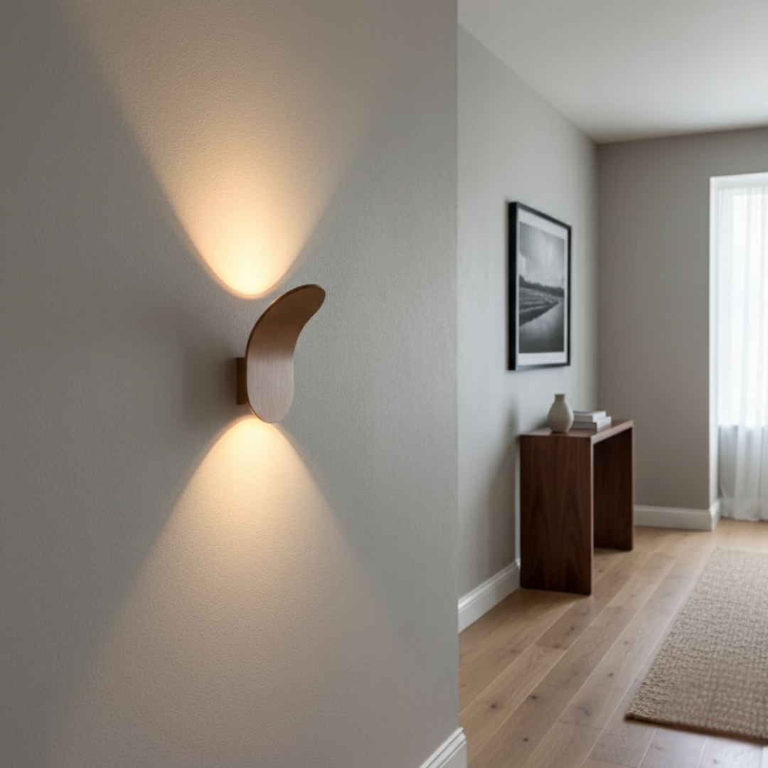 Scandinavian Metal LED Light Wall Sconce with Curved Shade