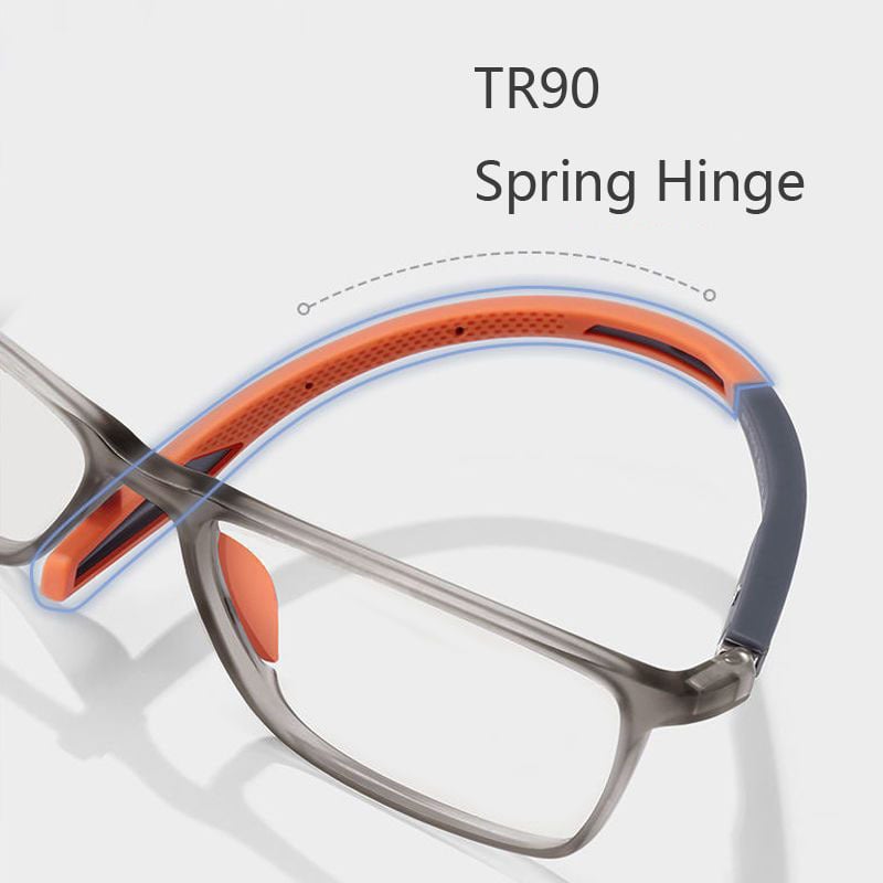 Progressive Multifocal Reading Glasses with Blue Light Filter Lightweight Sport Readers with Flexible Frame Spring Hinges and Non-Slip Temples