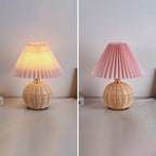 Bohemian Rattan Table Lamp With Tri-Color Dimmable Light — Harbor Light Co.
