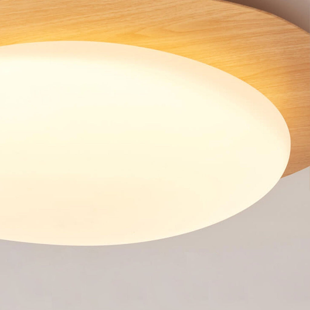 Modern Wood Flush Mount Ceiling Light With Stepless Remote Dimming — Harbor Light Co.