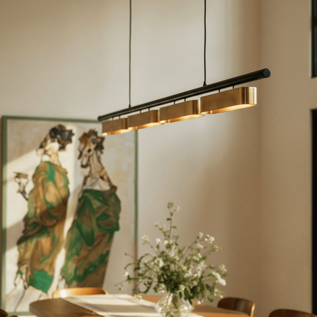 Modern Stainless Steel Linear Chandelier for Dining Room — Harbor Light Co.