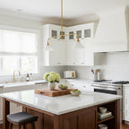 Modern Brass Pendant Light With Ceramic Shades for Dining Room — Harbor Light Co.