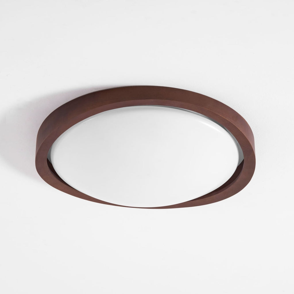 Modern Wood Flush Mount Ceiling Light With Tri-Color Glow — Harbor Light Co.