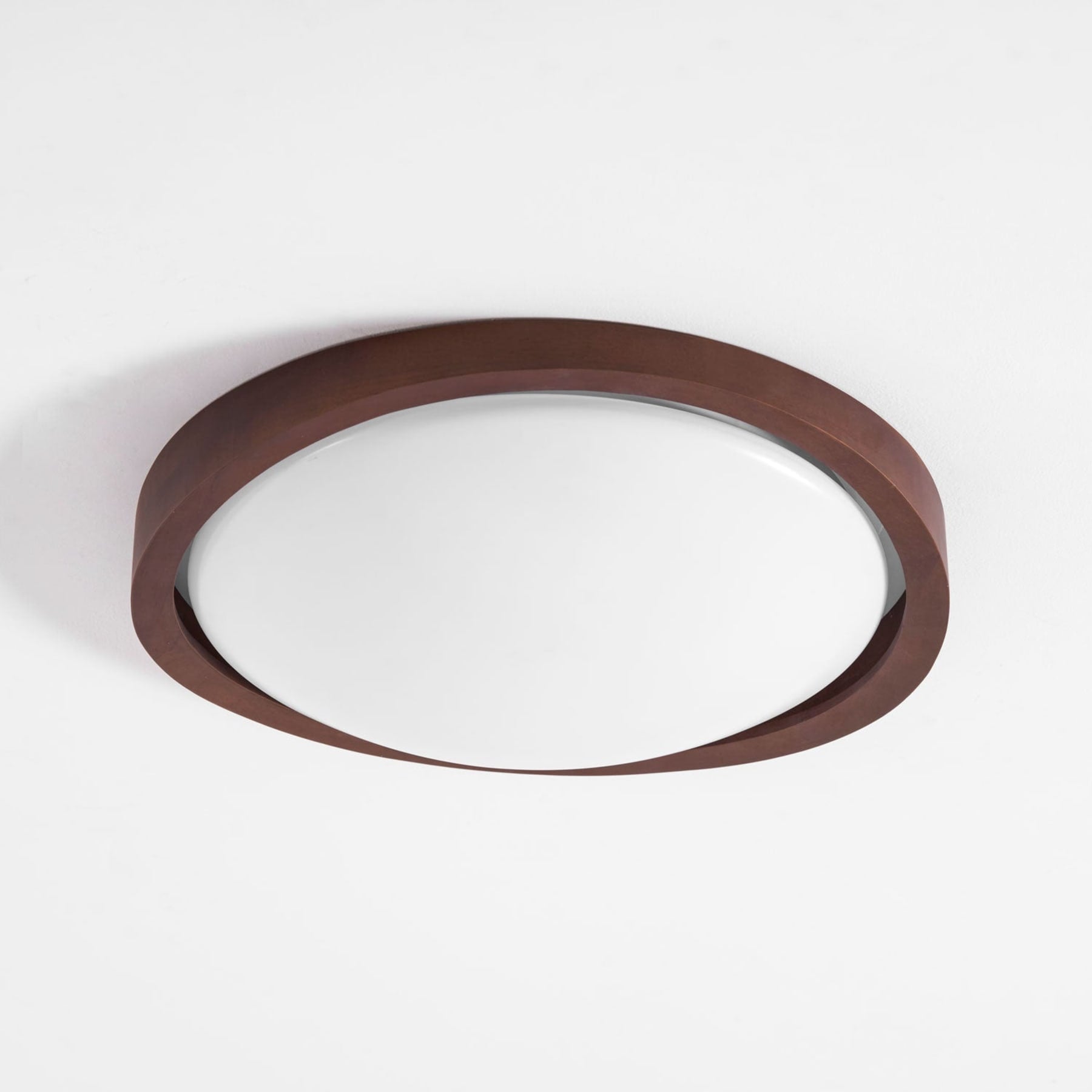 Modern Wood Flush Mount Ceiling Light With Tri-Color Glow — Harbor Light Co.