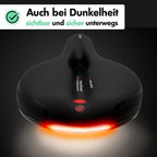 Wide Bike Seat with Memory Foam Padding Gel Shock Absorbing Bicycle Saddle Breathable Comfort Cushion for City and Trekking Bikes