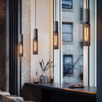 Industrial Wrought Iron Concrete Pendant Light With Warm LED Glow — Harbor Light Co.
